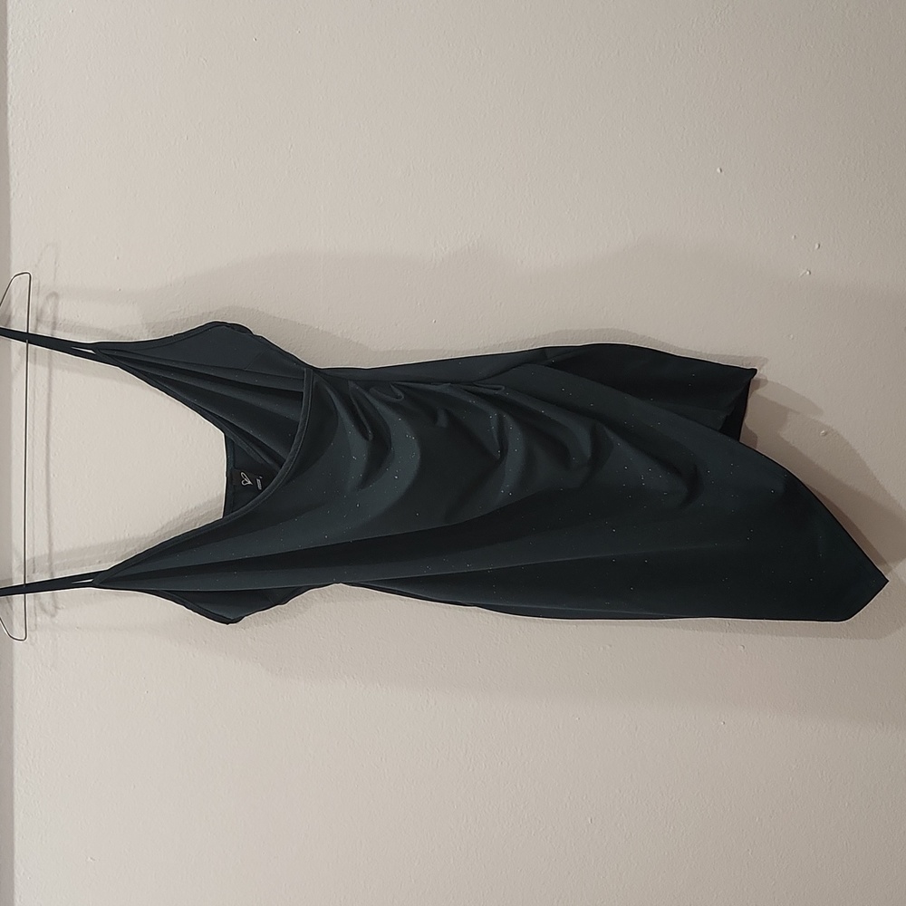 Windsor dark green cross over dress